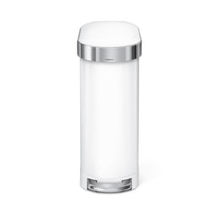 45L slim pedal bin - white steel - front view image