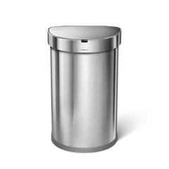 45L semi-round sensor bin - brushed finish - front view image