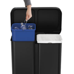 58 litre dual compartment rectangular sensor bin with voice and motion control