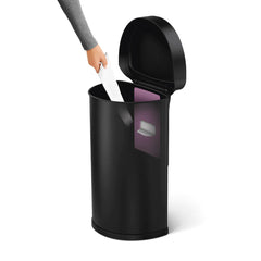 45 litre, semi-round sensor bin with liner pocket