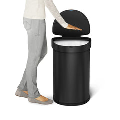 45 litre, semi-round sensor bin with liner pocket